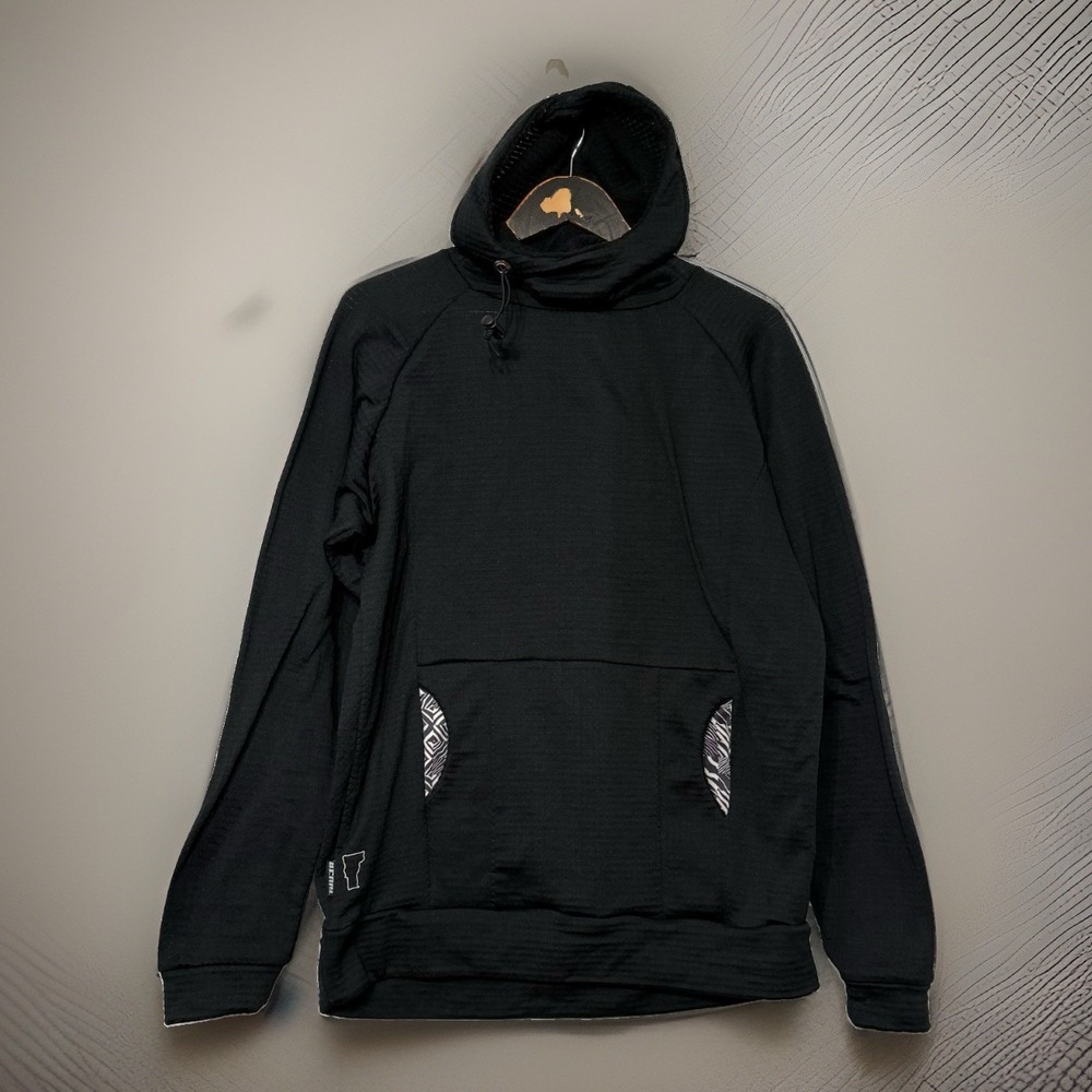 Thuja Vermont Custom Burrow Hoodie Grid Fleece Black Sz 7 Unisex Women XL Men L